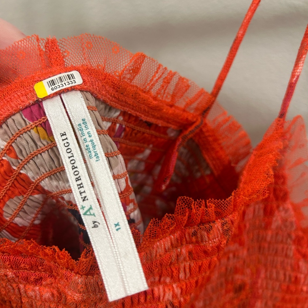 ๐ฅEUC! Anthropologie Vibrant Orange Tulle Dress - Picture 3 of 3